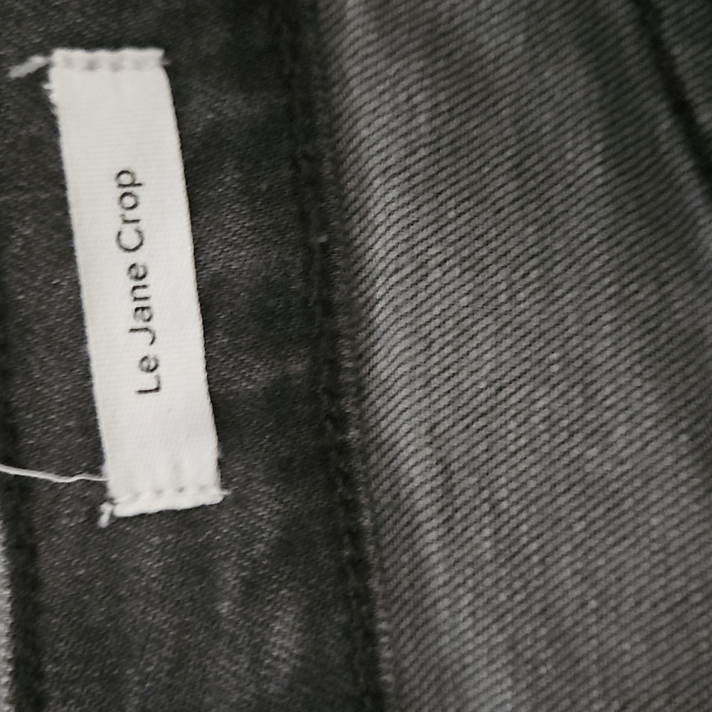 FRAME Le Jane Crop Denim Jeans Obsidian Black Gray Size 31 - Picture 12 of 17